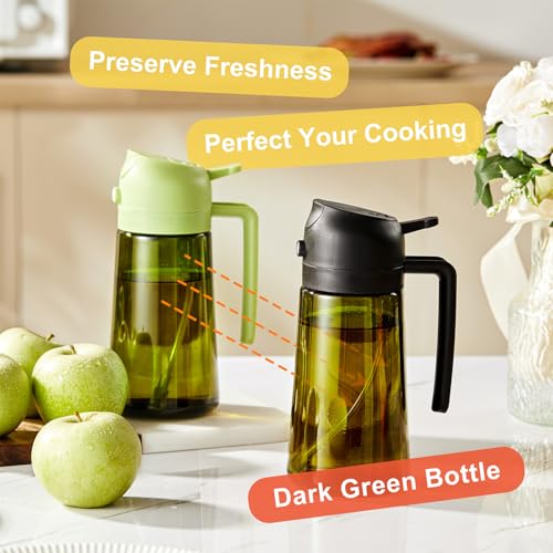16oz 470ml Olive Oil Dispenser for Kitchen with Stickers (Light-Proof /w Stickers / Black&White)