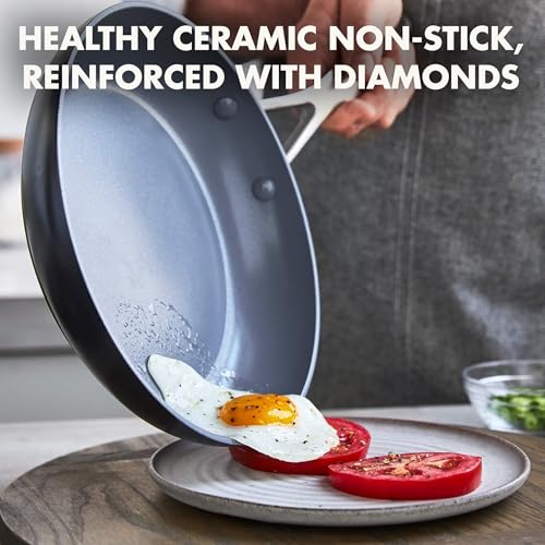 Valencia Pro 8" Ceramic Nonstick Frying Pan Skillet (8" Frying Pan Skillet / Gray)