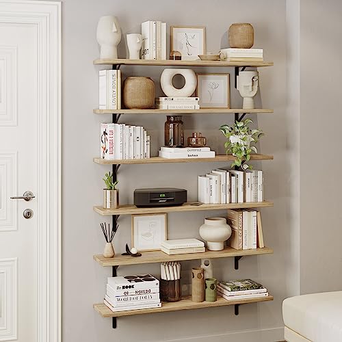 Forme 48 inch Long x 10 in Deep Rustic Floating Shelves for Wall Storage