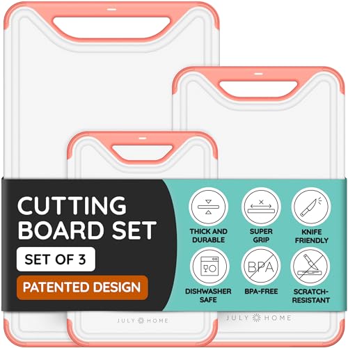Cutting Boards for Kitchen (Pink / Set of 3 (16"x10", 13"x8", 10"x7"))