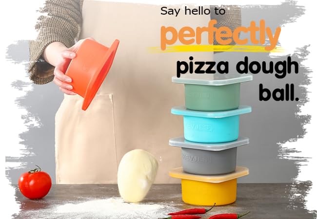 PLUS 1000ml Pizza Dough Proofing Boxes for DIY Artisan Pizza (4Space Grey Plus)