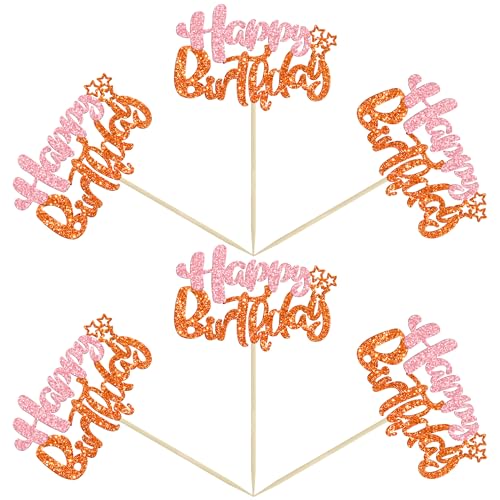 24Pcs Happy Birthday Cupcake Toppers (24 Count)