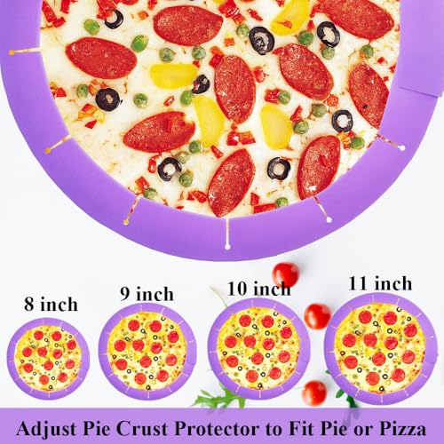 Adjustable Pie Crust Shields Baking Protectors (Purple-1pcs)