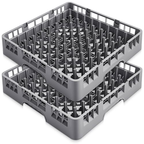 2 Pack Commercial Dishwasher Tray Rack (Gray / Peg Dish)