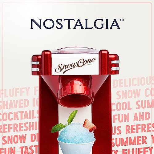 Snow Cone Shaved Ice Machine (Single Serve / Metallic Red)