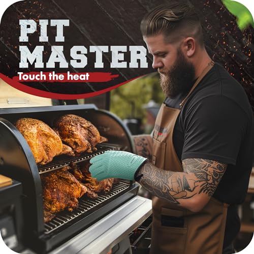 XL Silicone Smoker BBQ Gloves (Mint / X-Large)