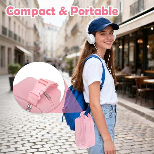 Freezable Snack Bag with Removable Ice Packs (with Ice Packs - Pink)