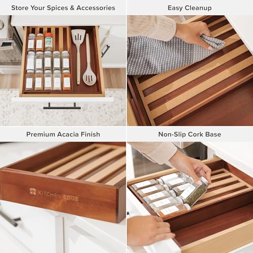 Expandable Spice Drawer Organizer (Natural Acacia)