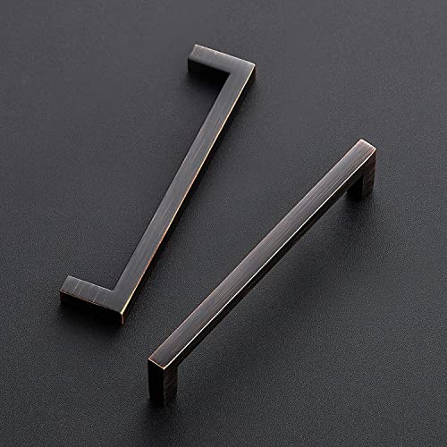 Oil Rubbed Bronze Cabinet Handles Solid Cabinet Pulls 5 Inch 5 Pack (Oil Rubbed Bronze / Flat Black 5" Hole Center)