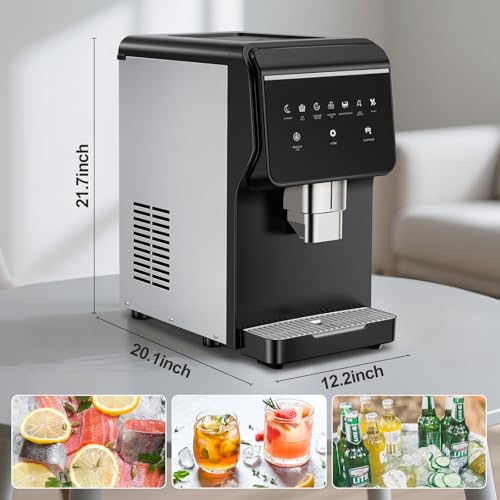 Nugget Ice Maker Countertop with 7Lbs Storage (Nugget Ice Countertop-90LBS/24H)