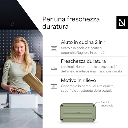 Bread Box for Kitchen Countertop (Sage Green)