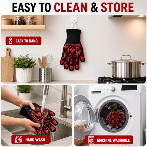 BBQ & Grill Gloves (Red / Medium)