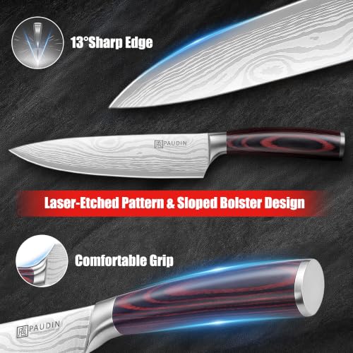 Chef Knife 8 Inch High Carbon Stainless Steel Sharp Kitchen Knife with Ergonomic Handle