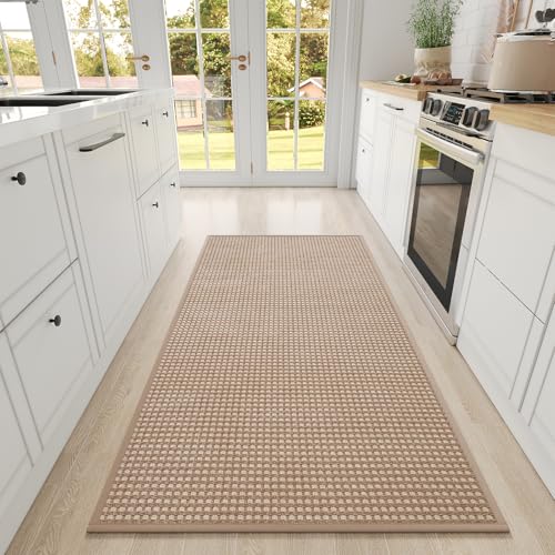 Long Kitchen Runner Rugs Kitchen Mat Non Slip Washable Brown 36"x71" (2.1652 Sq Ft)
