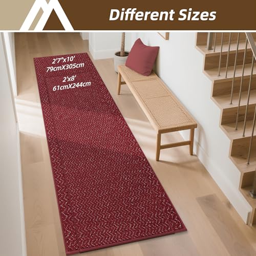 Hallway Runner Rugs Non (Red / 2' x 8')