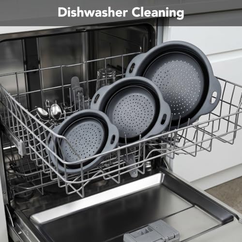 Collapsible Colander Set of 3 (Black)