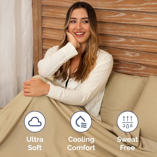 Short Queen Size 4 Piece Bed Sheet Set (37 - Heathered Tan / Short Queen)