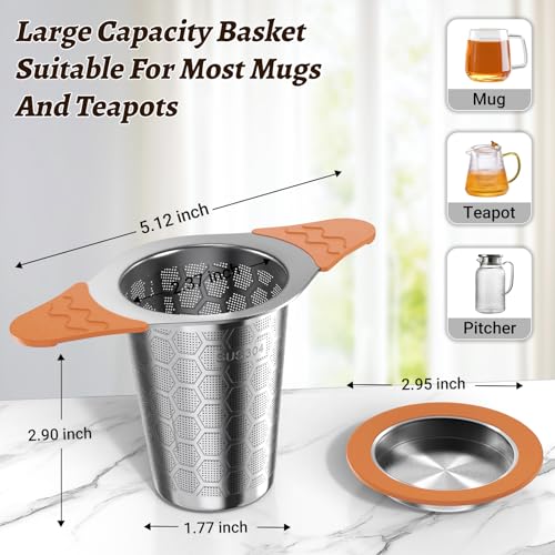 Tea Infuser for Loose Leaf Tea (1 Pack - Sunset Orange)