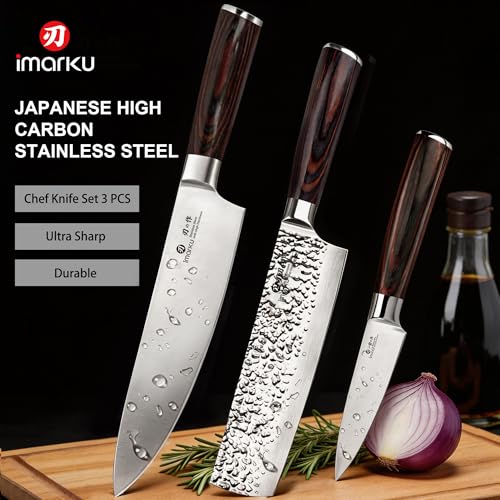 3 Pieces Knife set (Red-brown)