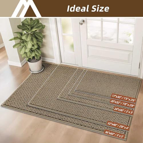 Dirt Trapper Door Mat 17"x30" Non Slip Washable Taupe (Taupe / 17inx30in)