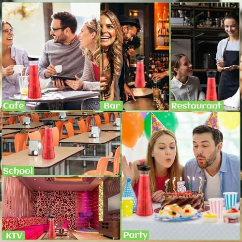 6 Pcs Plastic Carafe with Flip Top Lid (20 oz)