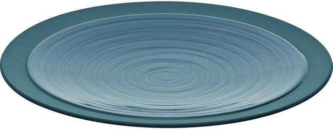 DEGRENNE Bahia French Salad Plate Set - Luxury Stoneware Dish Set for 4, Modern Ceramic Dishware for Kitchen, Made in France, Microwave Safe, Dishwasher Safe, 9” - Bluestone