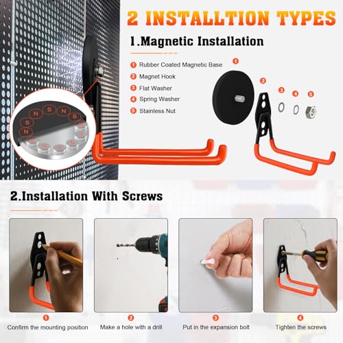 Heavy Duty Magnetic Garage Hook (Large/2 PCS Magnetic Hooks)