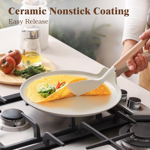 Ceramic Pots and Pans Set Nonstick (Misty Taupe / L)