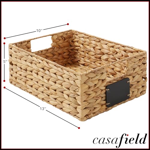 Set of 4 Water Hyacinth Pantry Baskets (Natural - Hyacinth / 10" x 13" x 5")