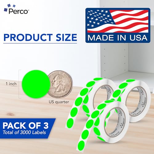 Neon Green Perforated Round Circle Dot Sticker 1 (Green - Neon / 1 Inch)
