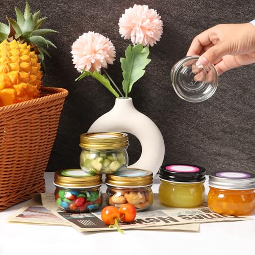 4oz 24 Pack Mini Mason Jars with Gold Lids (Gold Lids-4oz)