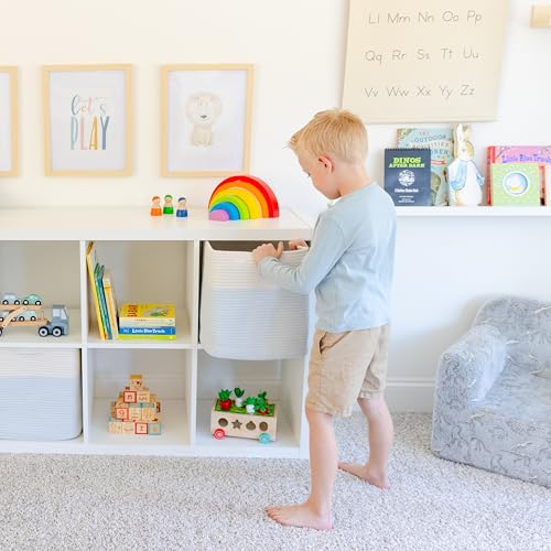 13x15x13 Kallax Storage Cubes Bins (Off White & Mixed Blue / 15 x 13 x 13 (Kallax))