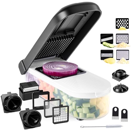Vegetable Chopper with Container (Black / 12 in 1)