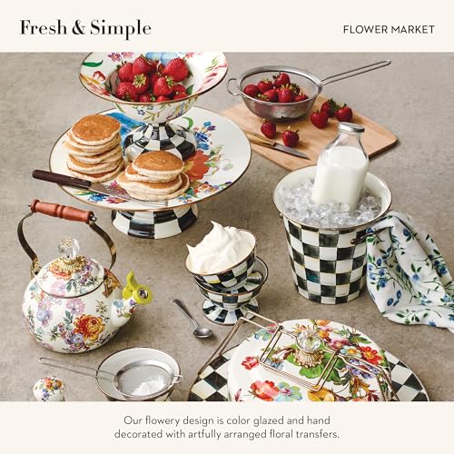 Enamel Compote (Large / White Flower Market)