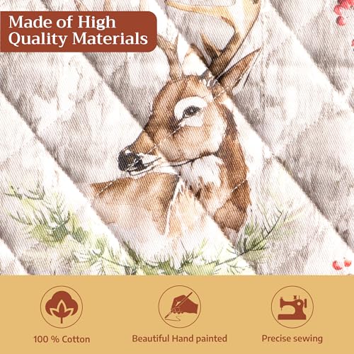 Pot Holders 100% Cotton Potholders (091 - Mountain Life / 8" x 8" (Pot Holder Pack of 2))