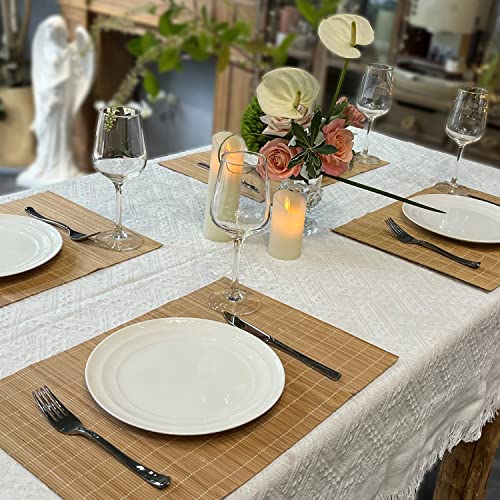 Set of 8 Pcs Bamboo Placemats Sushi Rolling Mat Japanese Style Natural Anti (Brown / Set of 8)