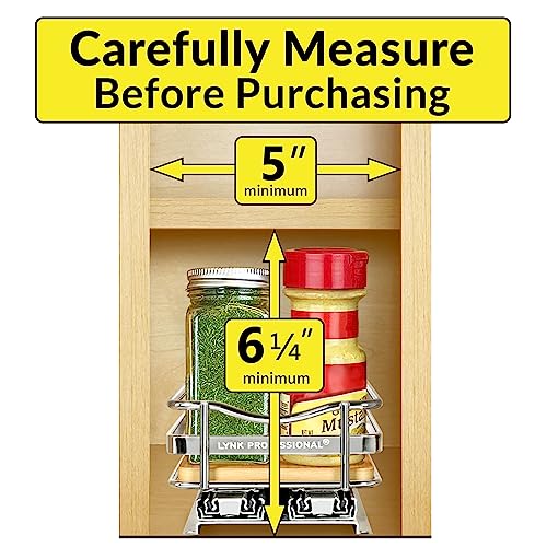 lite™ Pull Out Spice Organization for Cabinets (Wood / 4-1/4" - 1 Tier)