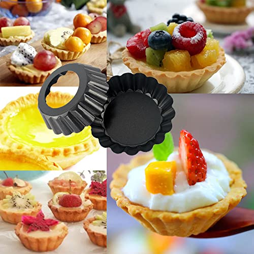 24Packs Mini Tart Pans 3 Inch with Removable Botttom (3.15-inch X 0.8 inch)