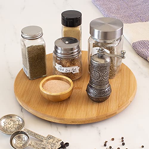 10 Inch Bamboo Lazy Susan Turntable for Kitchen (10" Lazy Susan)