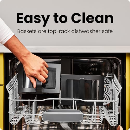 6 Quart Dual Basket Air Fryer Oven with Easy View Windows (6 Quart)