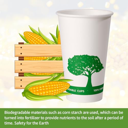 240 Pack Compostable Paper Cups (Green)