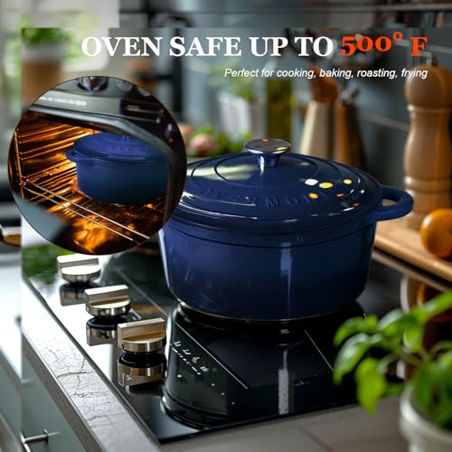 Enameled Cast Iron Dutch Oven (4.5 Quart / Indigo Blue)