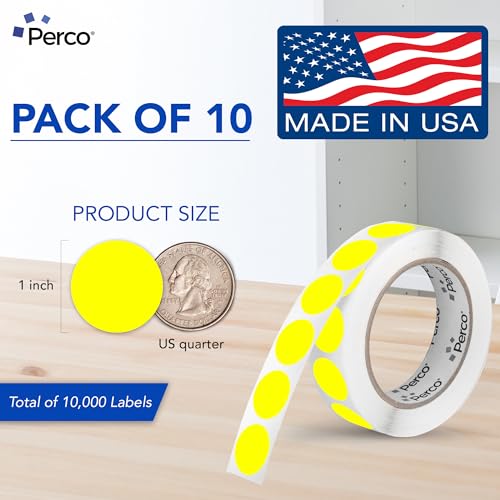 Neon Yellow Perforated Round Circle Dot Sticker 1 (Neon Yellow / 1 Inch)