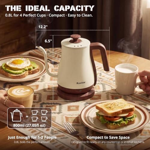 Gooseneck Electric Kettle (beige / 0.8 Quarts)