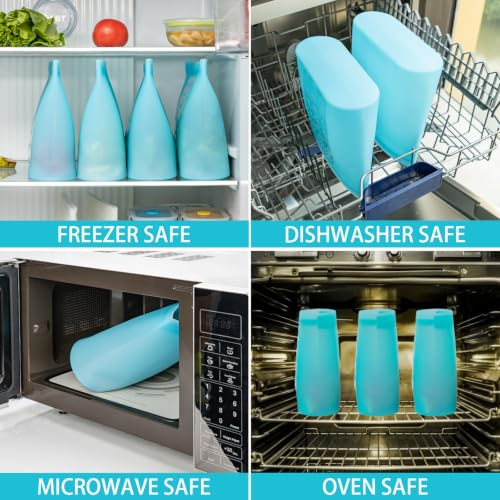 Reusable Food Storage Bags Extra Large (Blue | XL | 4 Pack)