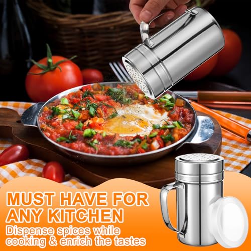 4 Pcs Stainless Steel Salt and Pepper Shakers (14oz)