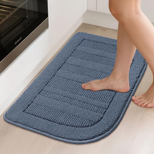 30x18 Inch Kitchen Rugs Non Slip Washable Kitchen Sink Rug (1'6" x 2'6" (Semicircular) / Blue)