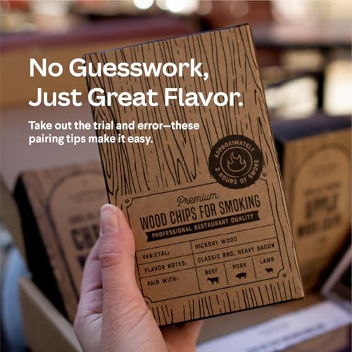 Large Wood Smoking Chips for Smoker (Wood Smoker Chips Variety - 6 Pack)
