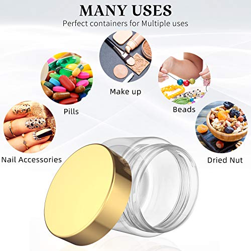 6 Pack 10 oz Plastic Jars Containers with Lids Wide (6 Count)