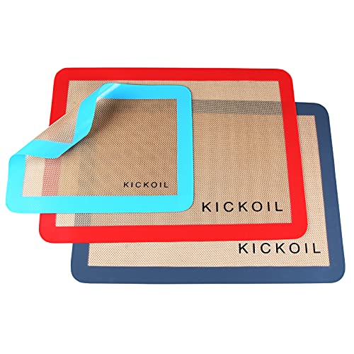 Silicone Baking Mats Set of 3 (2 Half Sheet + 1 Quarter Sheet)